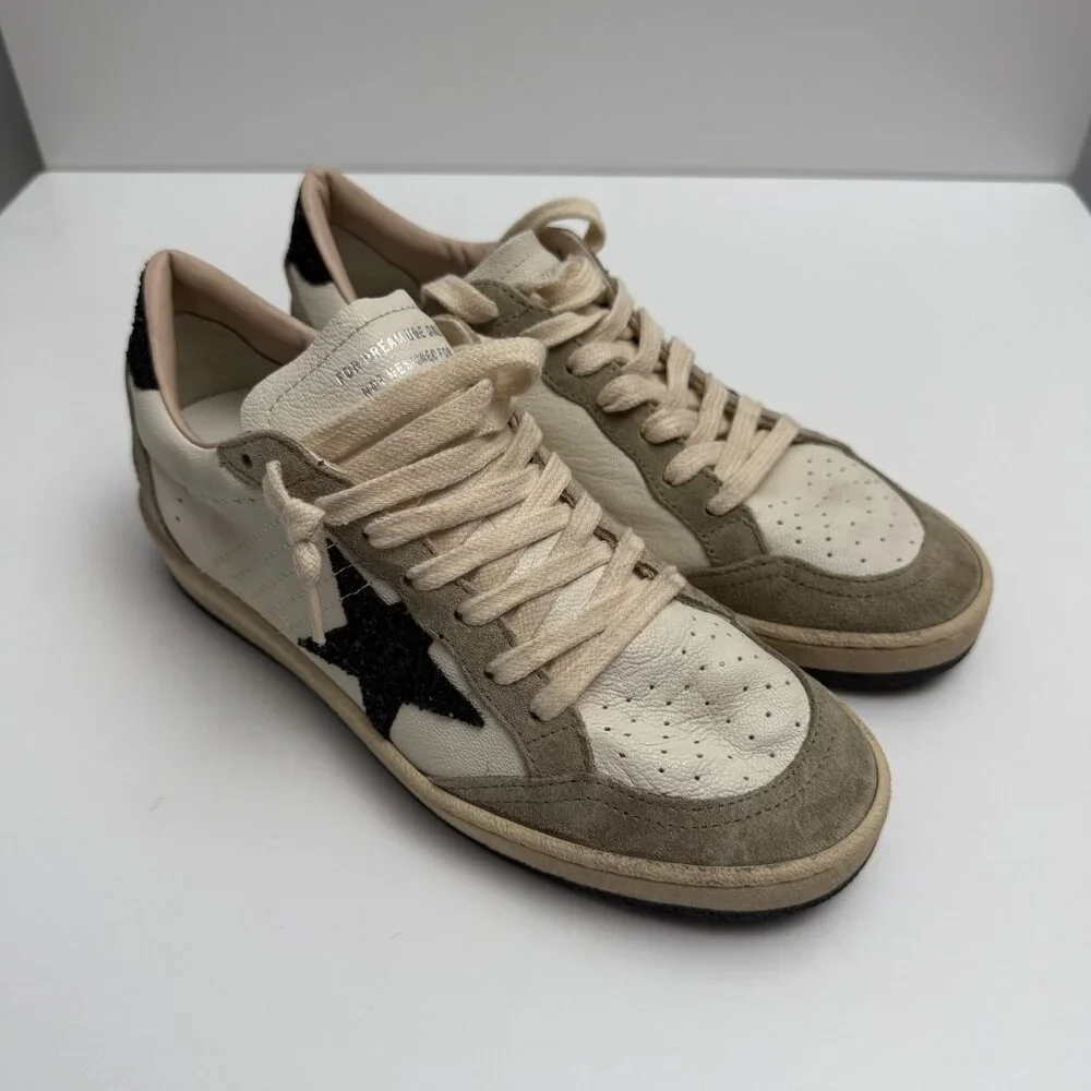 GOLDEN GOOSE BALL STAR SUEDE GLITTER STAR SNEAKERS - Picture 3 of 10
